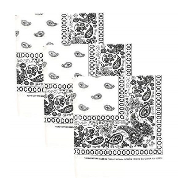 Paisley 3 piece Assorted Cotton Bandanas - Picture 1 of 1